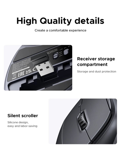 Ergonomic Vertical Wireless Mouse - Bluetooth & 2.4G 4000DPI Silent Mouse
