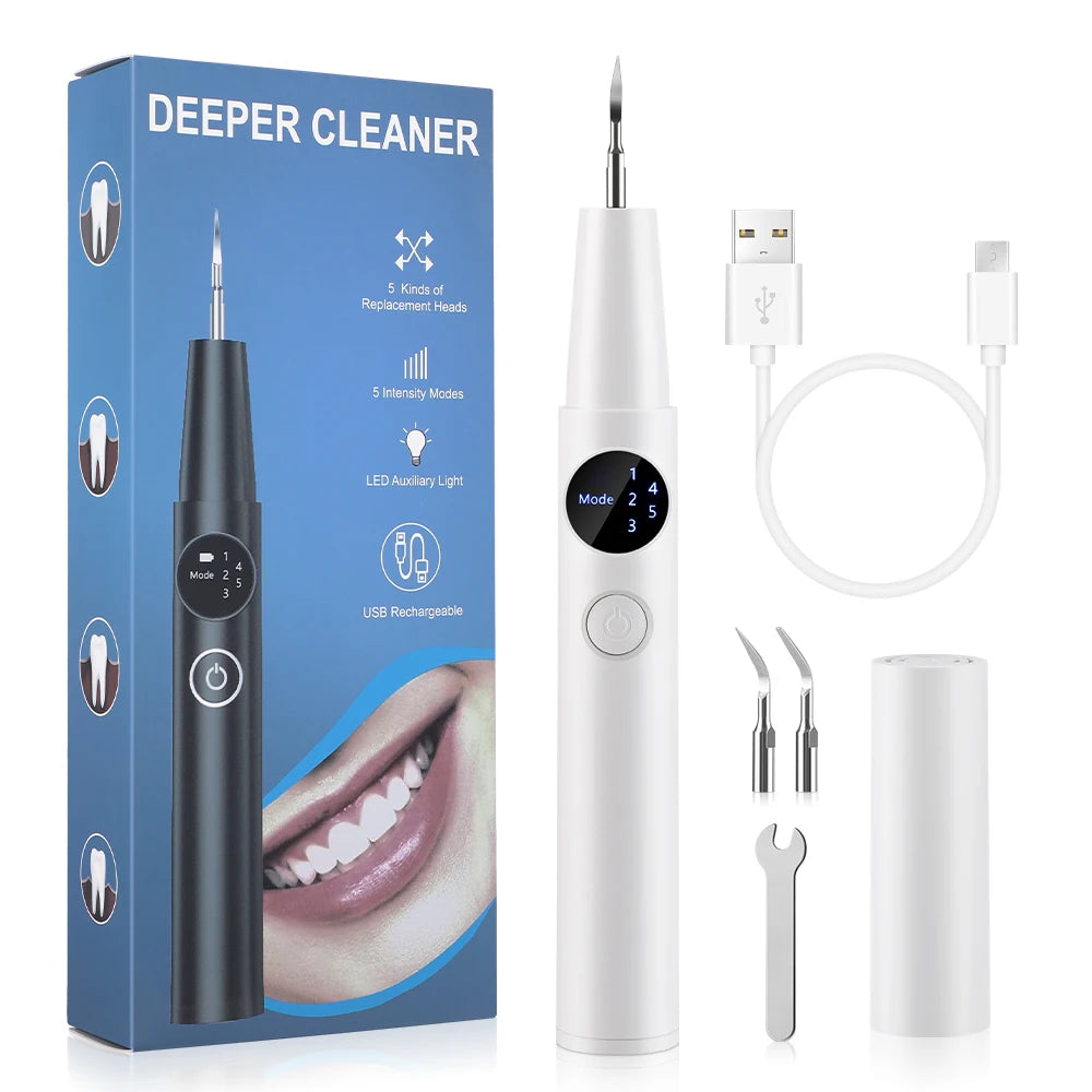 Ultrasonic Teeth Cleaner - Electric Tartar & Plaque Remover for Oral Care - 18