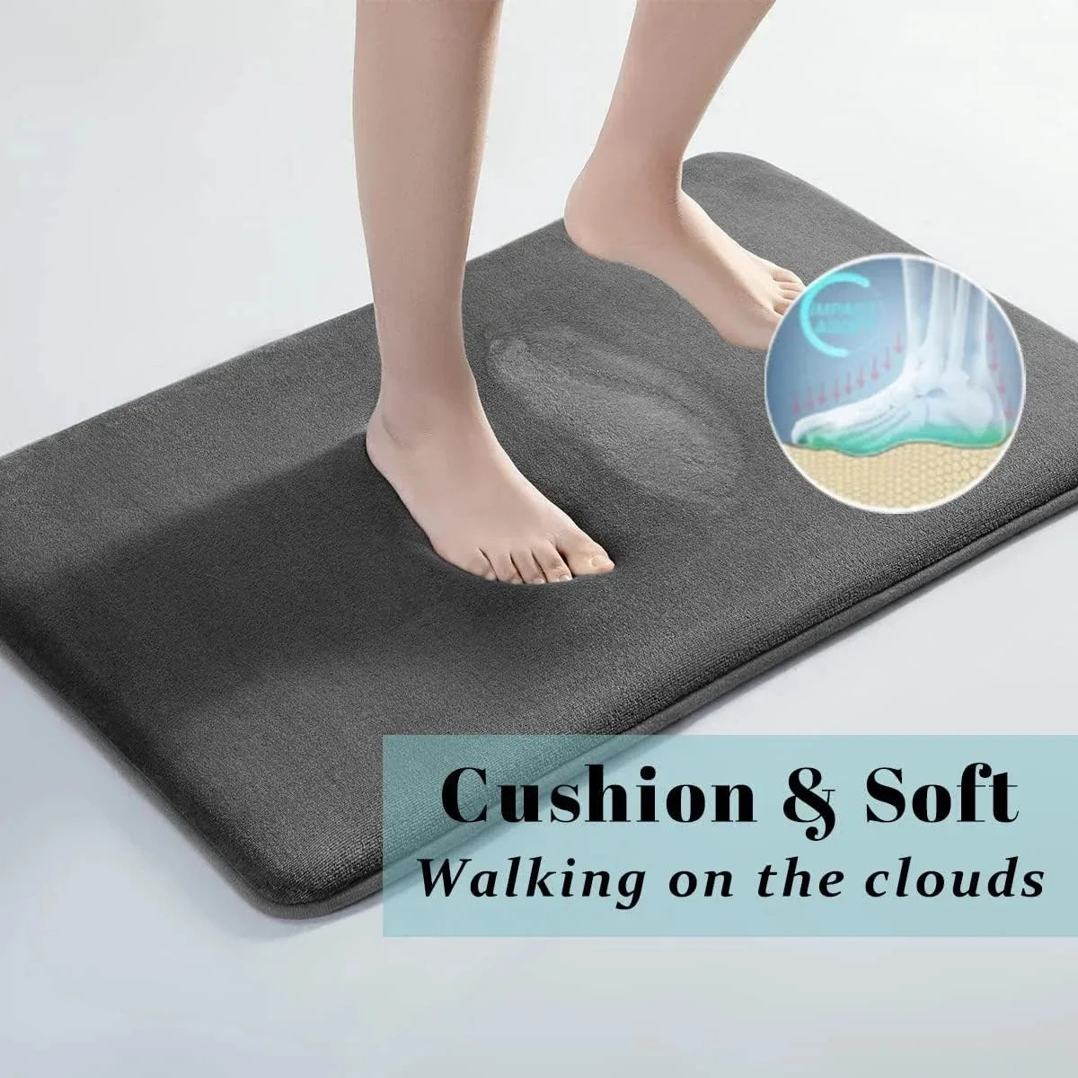 Super Absorbent Non-Slip Bath Mat - Quick-Dry Bathroom Rug