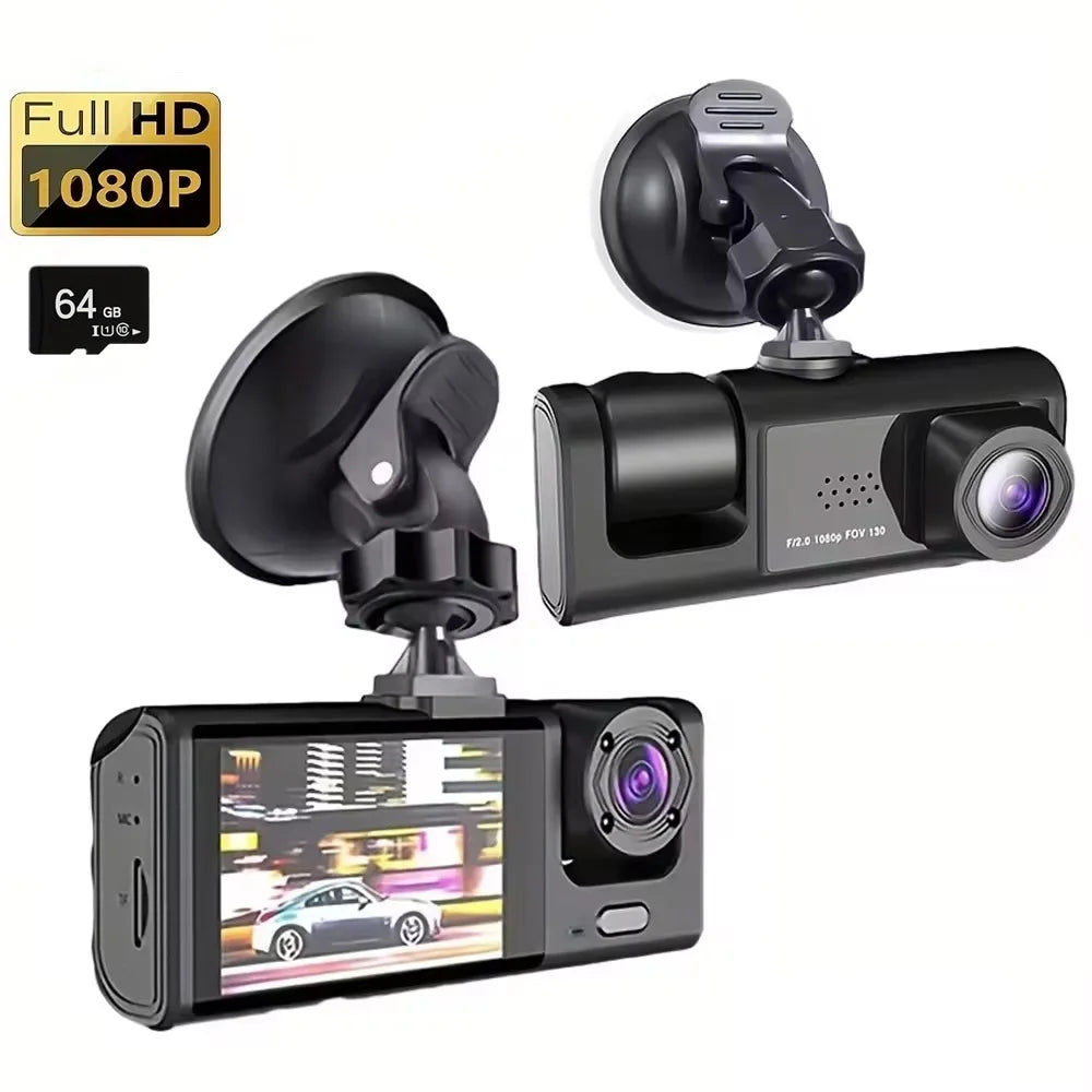 3-Lens 1080P Dash Cam with IR Night Vision, Loop Recording & G-Sensor - 18