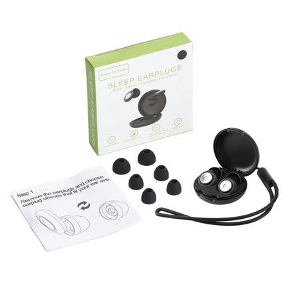 Reusable Noise-Canceling Sleep Earplugs with 4 Silicone Sizes & Travel Case