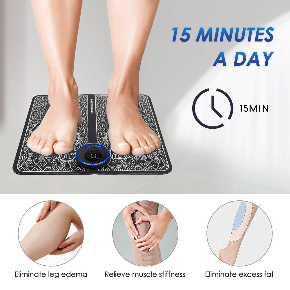 EMS Electric Foot Massager Pad - Pain Relief & Muscle Stimulator