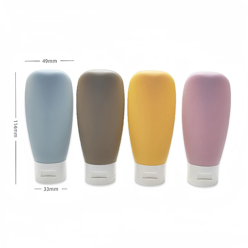 Leak-Proof Silicone Travel Bottles - Refillable Squeezable Containers for Toiletries - 5