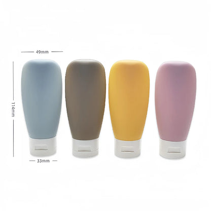 Leak-Proof Silicone Travel Bottles - Refillable Squeezable Containers for Toiletries