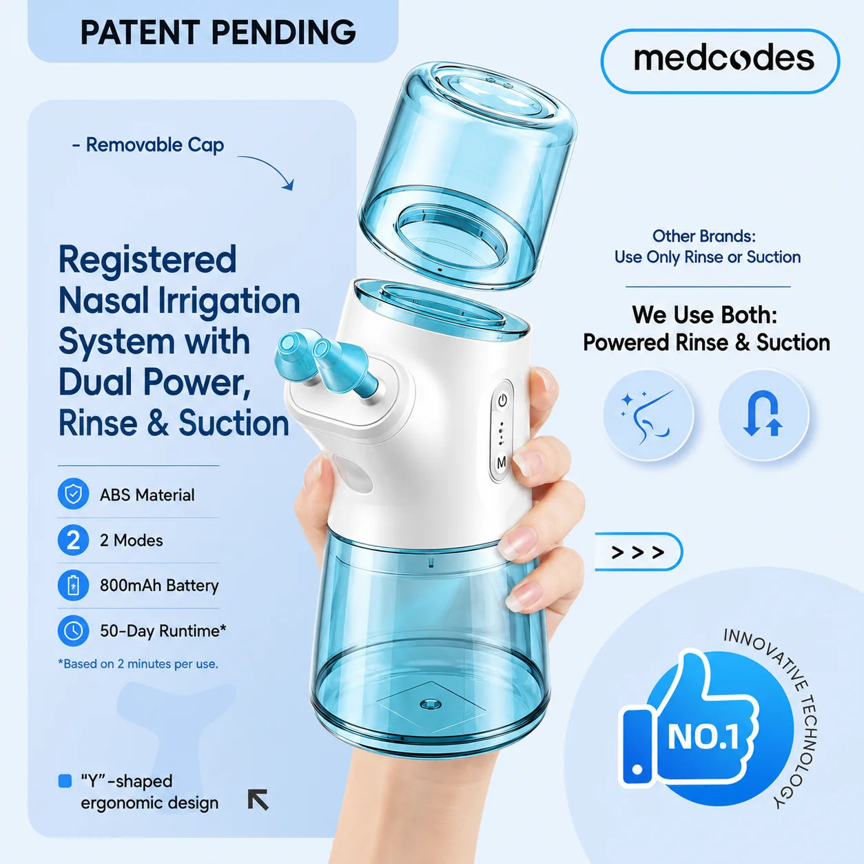 Portable Electric Nasal Irrigator - Rechargeable Sinus Rinse Device - 14
