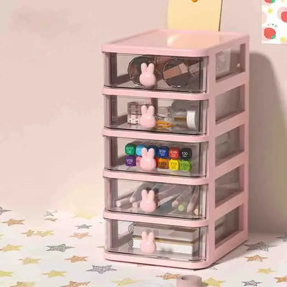2-5 Tier Clear Desktop Drawer Organizer for Desk & Vanity