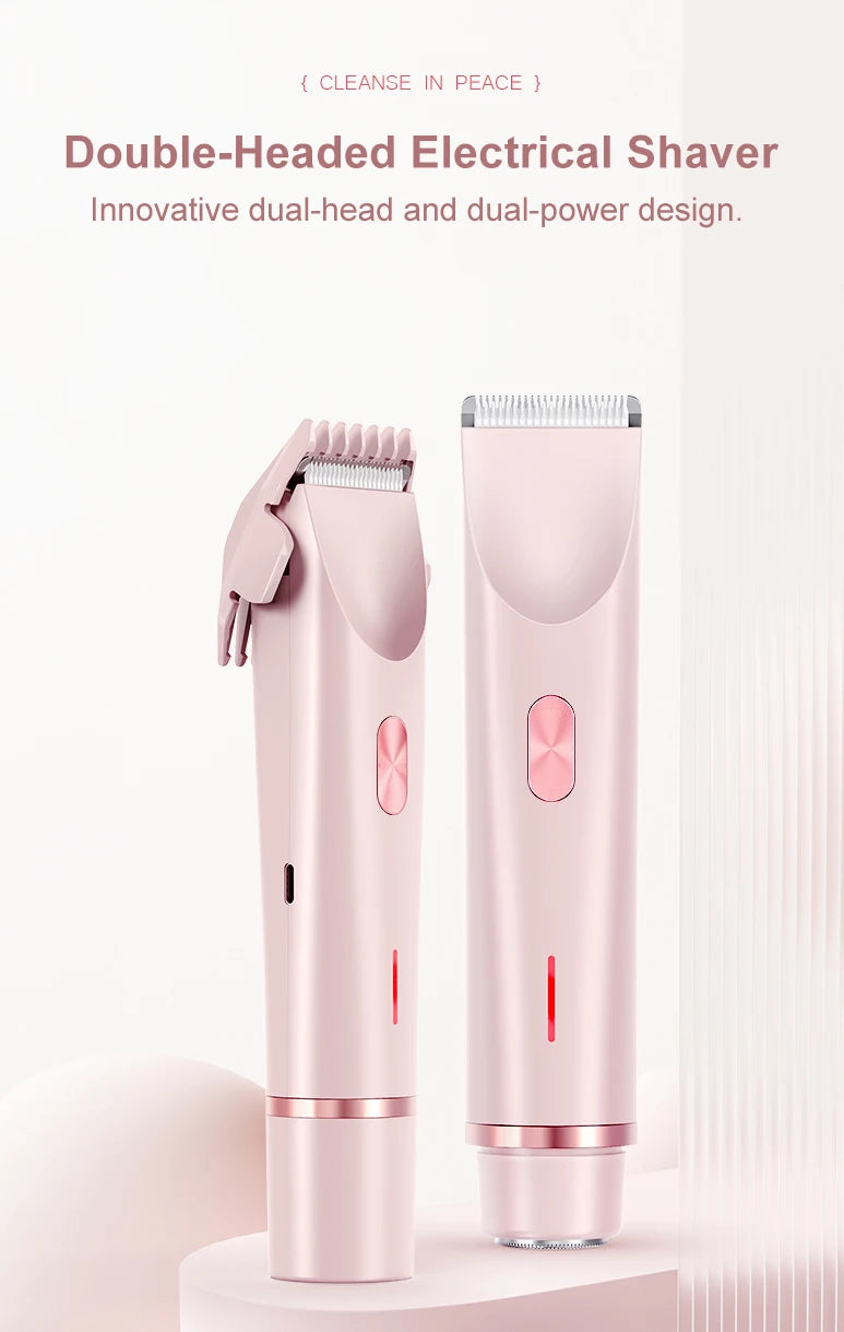 2-in-1 Waterproof Electric Women's Bikini Trimmer & Facial Hair Shaver - 7