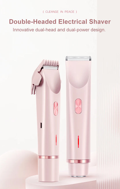 2-in-1 Waterproof Electric Women's Bikini Trimmer & Facial Hair Shaver