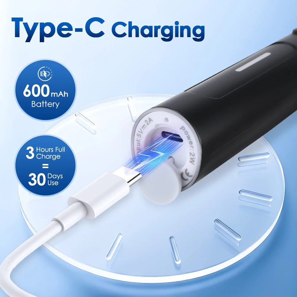 3D Rotating Rechargeable Electric Toothbrush with 5 Cleaning Modes and Smart Timer - 8