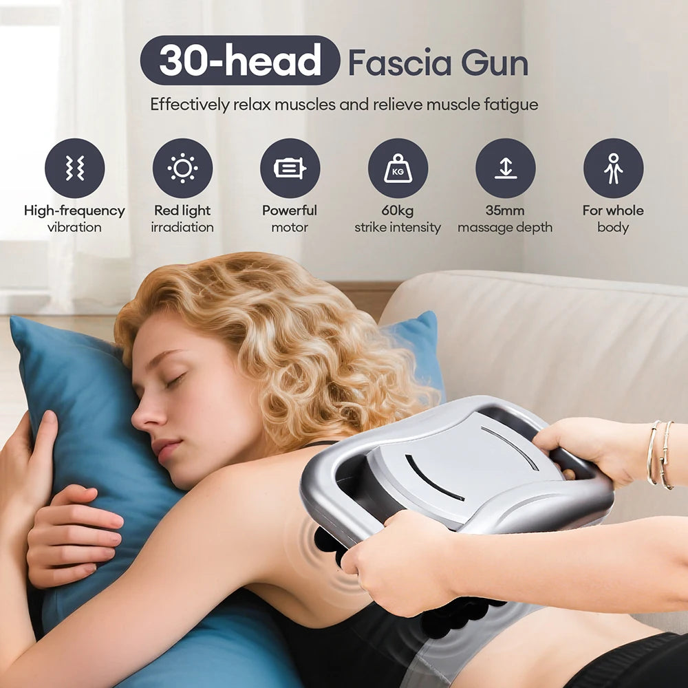 22-Head Fascia Massage Gun - Deep Tissue Body Massager