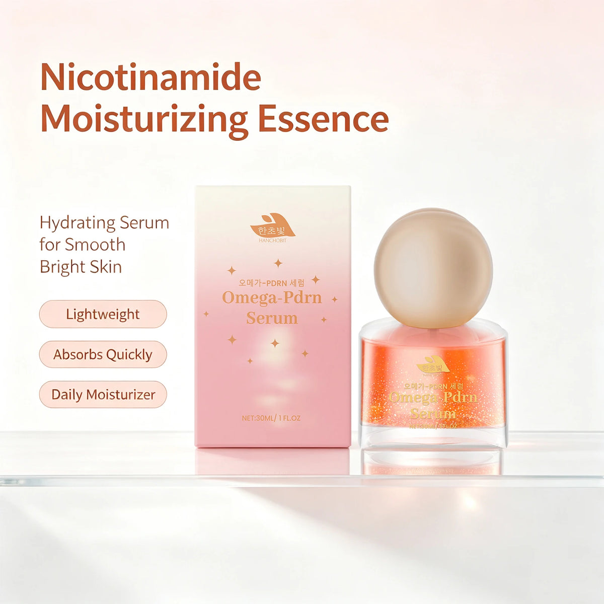 Omega-PDRN Hydrating Face Serum - Brightening & Repairing Skincare Essence