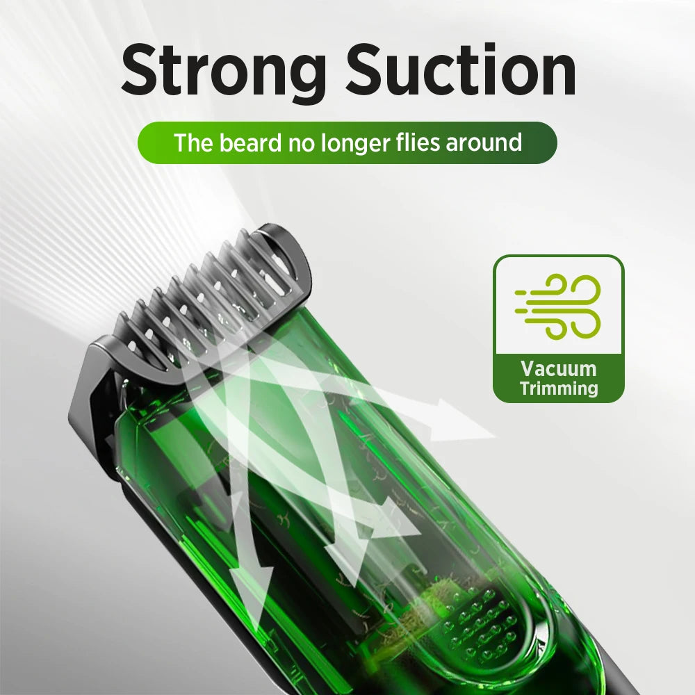 Cordless Vacuum Beard Trimmer – Rechargeable Electric Shaver for Precise Grooming - 2