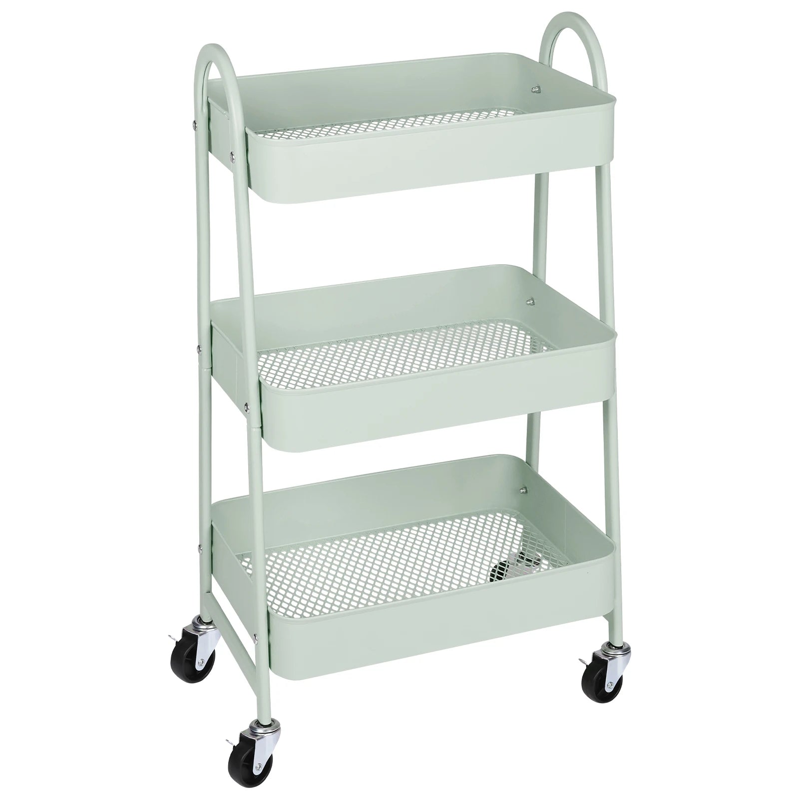 3-Tier Rolling Storage Utility Cart with Lockable Wheels for Home - 21