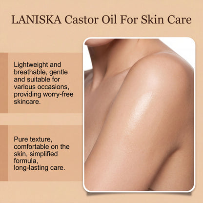 Pure Cold-Pressed Castor Oil for Deep Skin Hydration and Body Massage