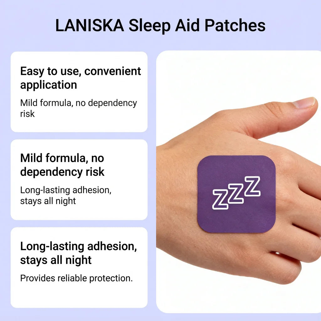 Natural Sleep Aid Patches - Herbal Insomnia Relief & Restful Night Sleep Strips - 6