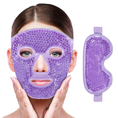 Gel Bead Cooling Ice Face Mask – Hot & Cold Therapy for Face & Eye Care