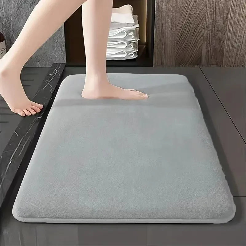 Ultra Soft Non-Slip Coral Velvet Bath Mat - Quick Dry Bathroom Rug - 16