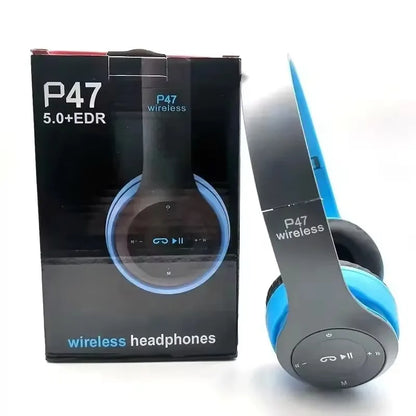 P47 Wireless Bluetooth 5.0 Foldable Stereo Gaming Headset