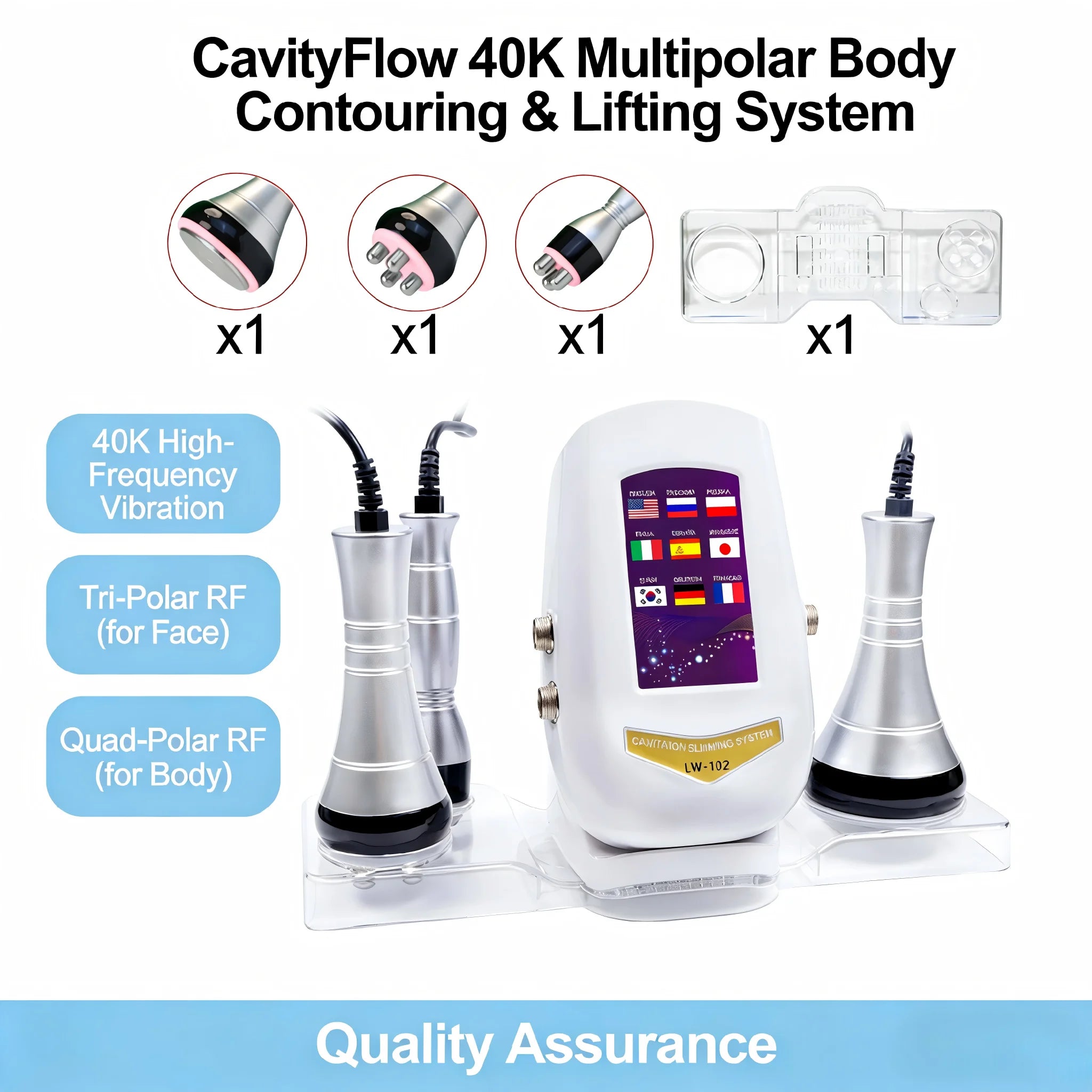 40K Ultrasonic Cavitation RF Body Shaping & Facial Skin Tightening Slimming Machine - 1