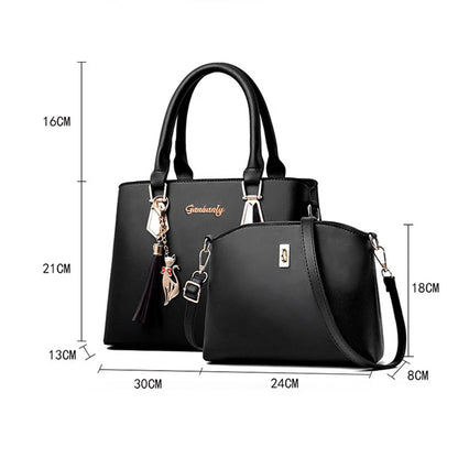 Luxury 2-Piece Leather Tote Set