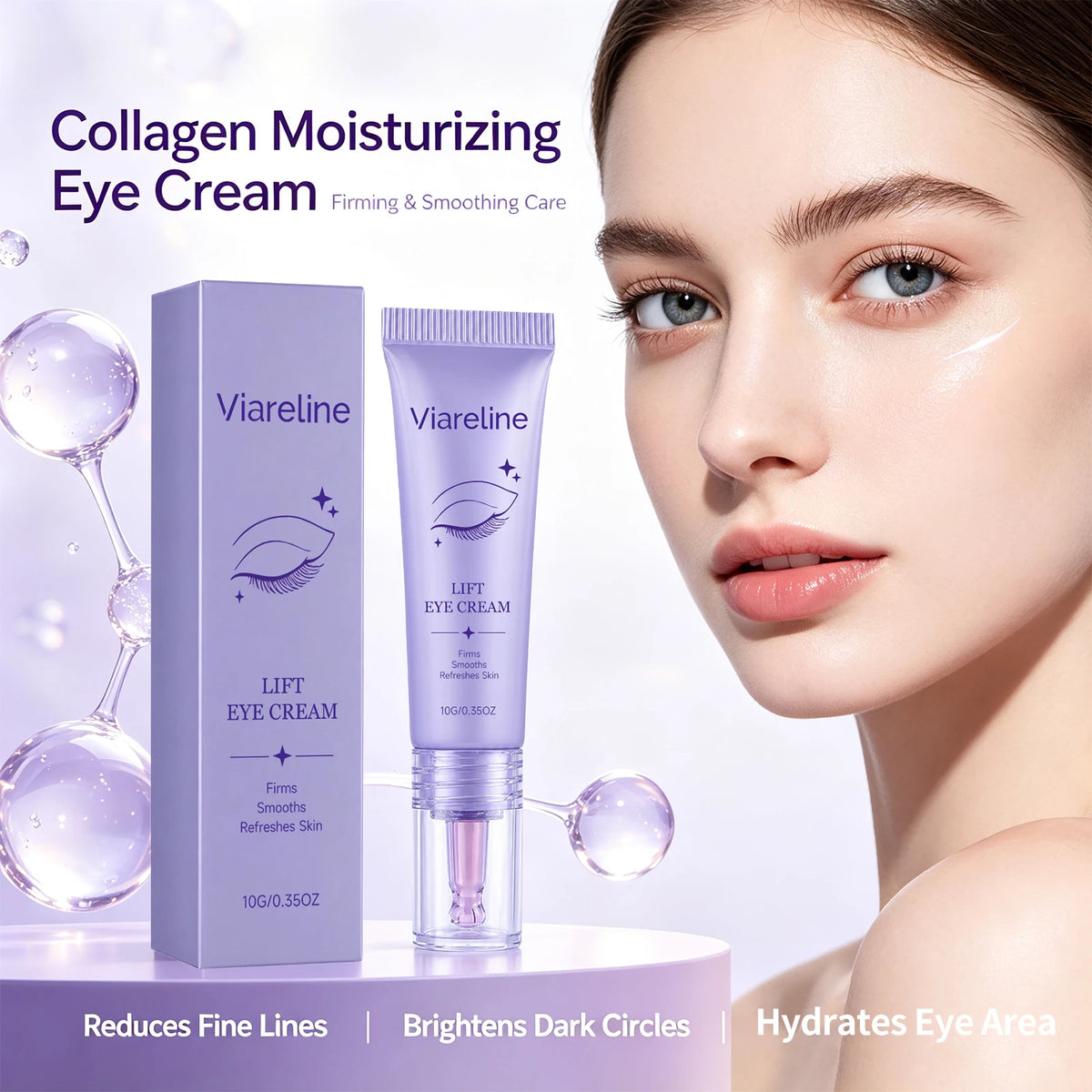 Firming Collagen Eye Cream for Dark Circles & Fine Lines - Anti-Aging Hydrating Care