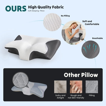 Ergonomic Memory Foam Cervical Pillow for Neck Pain Relief & Cooling