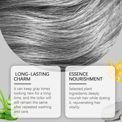 Permanent Silver Gray Hair Dye Cream - Professional Root & Full Coverage Formula