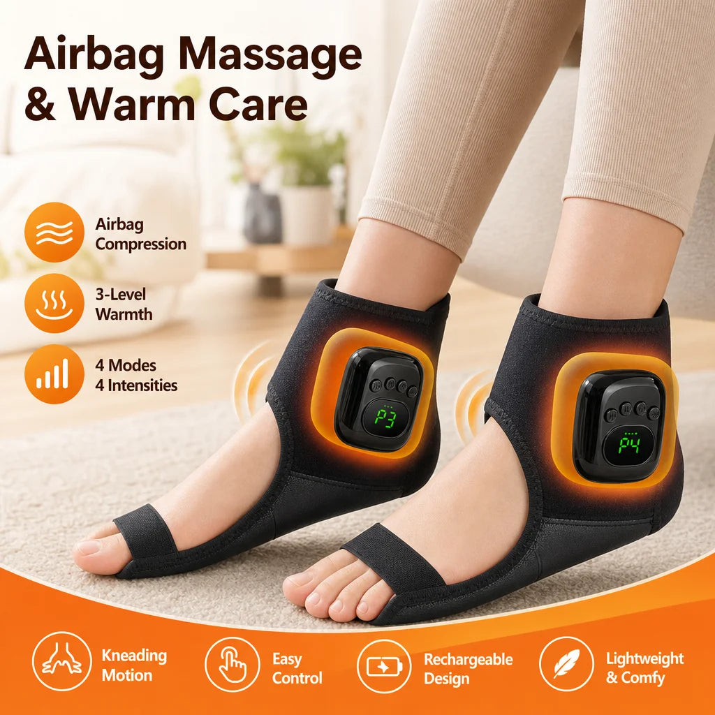 Wireless Ankle Massager with Heat and Air Compression Therapy - 1