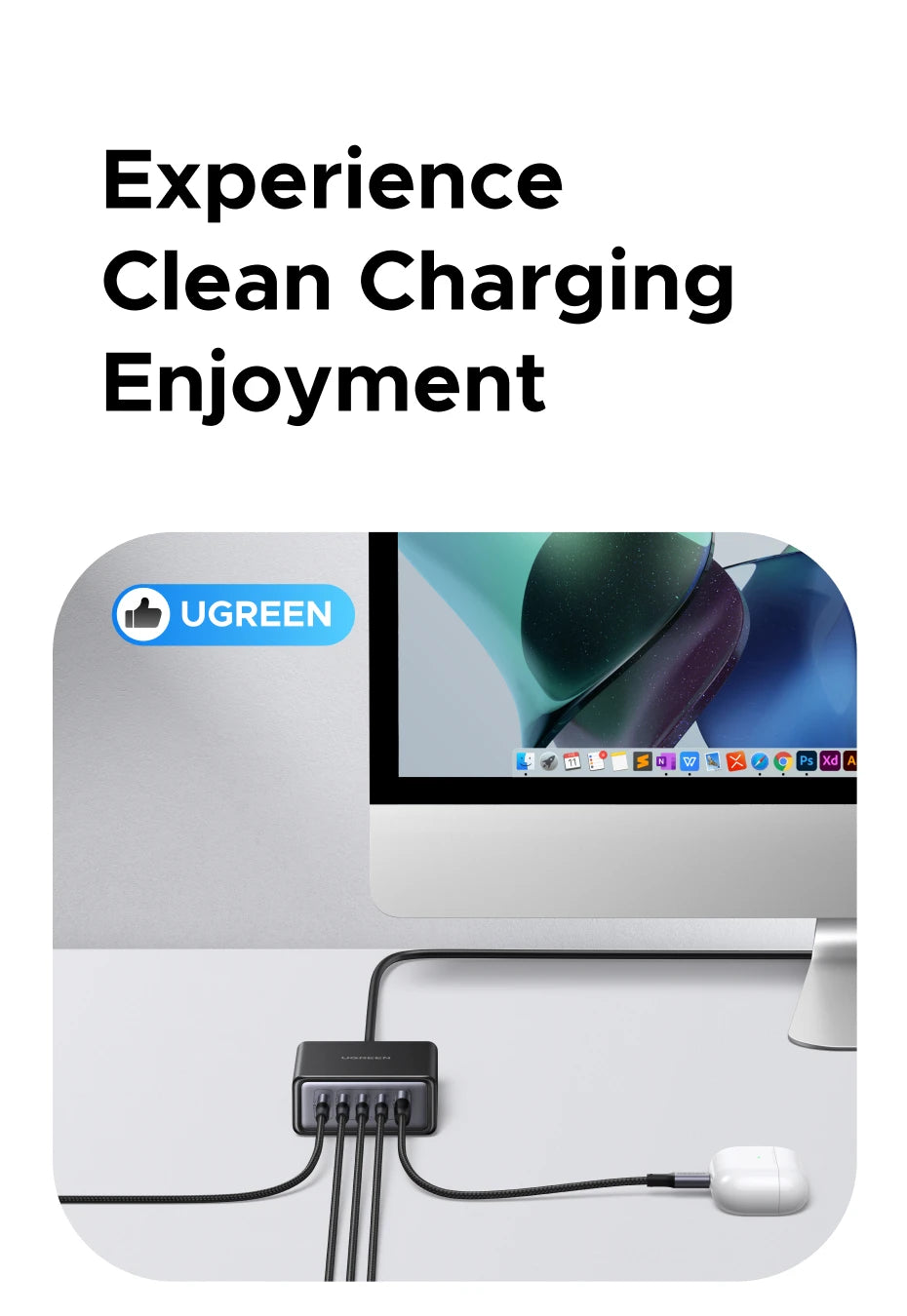 UGREEN 65W GaN Fast Charger 5-in-1 USB-C Desktop Power Adapter - 15