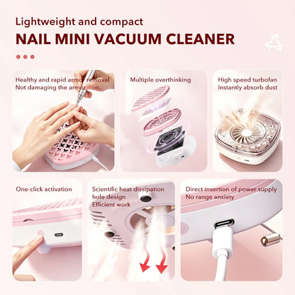 High-Power Portable Nail Dust Collector Vacuum for Professional Manicure