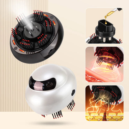 Electric Scalp Massager Comb with LED Light Therapy, Mist Spray & Hair Oil Applicator