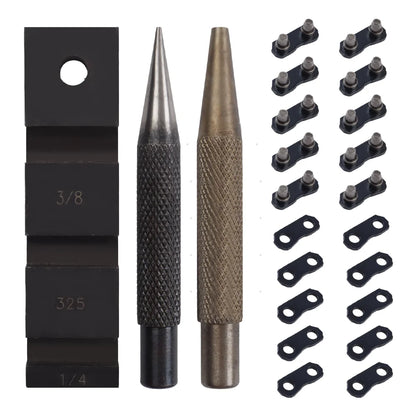 Chainsaw Chain Repair Kit - Pocket Breaker Punch & .325 Joiner Links Mending Tool