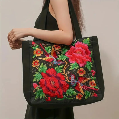 Luxury Ethnic Phoenix Canvas Tote