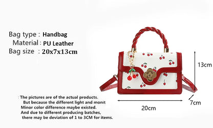 Luxury Cherry Print Satchel