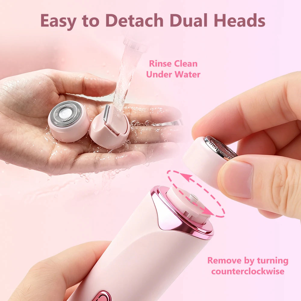 2-in-1 Dual-Head Electric Women’s Hair Trimmer & Shaver for Sensitive Skin
