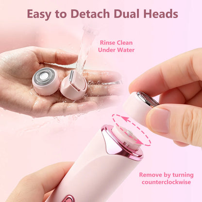 2-in-1 Dual-Head Electric Women’s Hair Trimmer & Shaver for Sensitive Skin