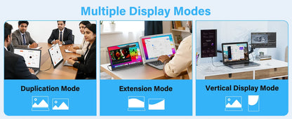 15.6" Portable FHD 1080P Monitor - Slim IPS USB-C & HDMI Travel Display