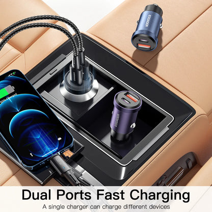 Essager 45W Fast Car Charger PD 3.0 Dual Port USB-C Adapter for Phone