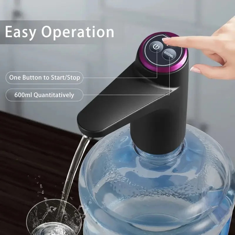 Electric 5 Gallon Water Dispenser Pump - USB Rechargeable Automatic Water Bottle Pump - 1