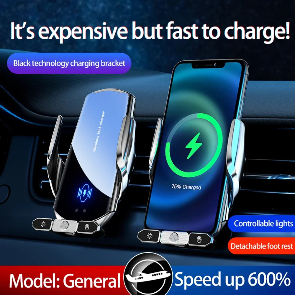 15W Automatic Clamping Car Wireless Charger & Magnetic Phone Mount - 6