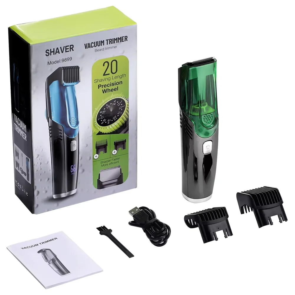 Cordless Vacuum Beard Trimmer – Rechargeable Electric Shaver for Precise Grooming - 11