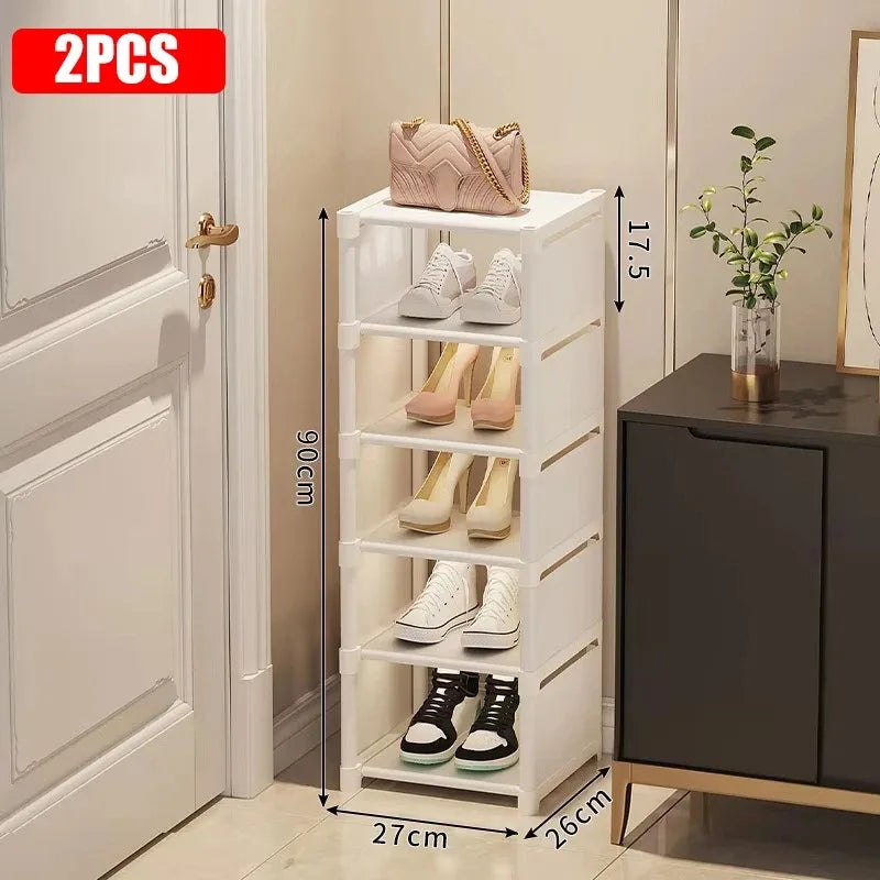 Stackable Narrow Shoe Storage Rack Organizer - 24