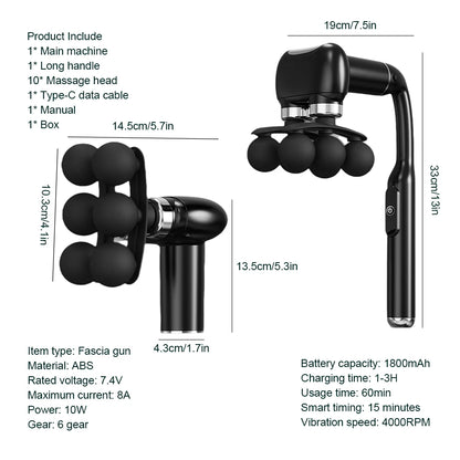 Deep Tissue Muscle Massage Gun with Detachable Handle
