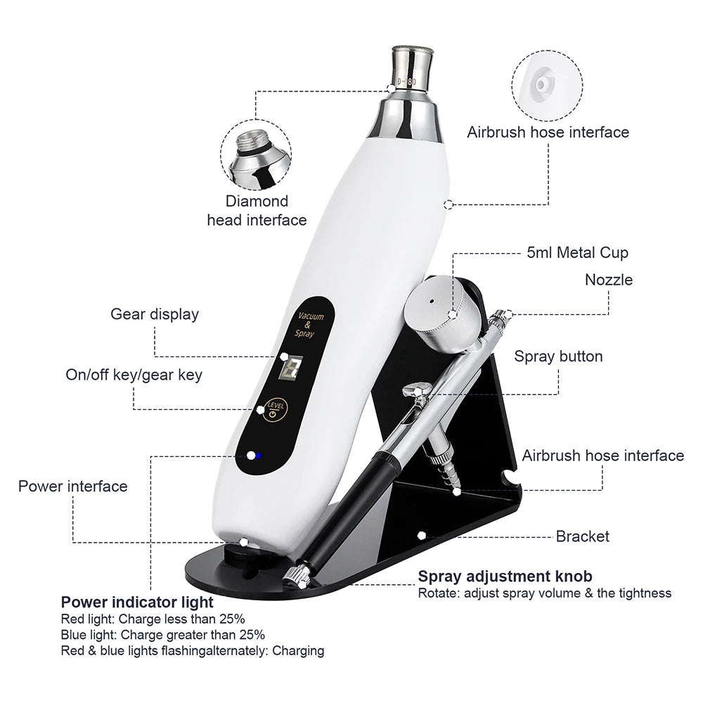 2-in-1 Diamond Microdermabrasion Machine & Hydrating Airbrush