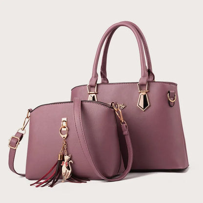 Luxury 2-Piece Leather Tote Set