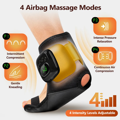Cordless Air Compression Wrist Massager with Heat Therapy for Pain Relief