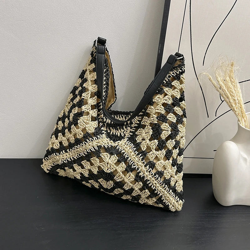 Luxury Woven Straw Beach Bag