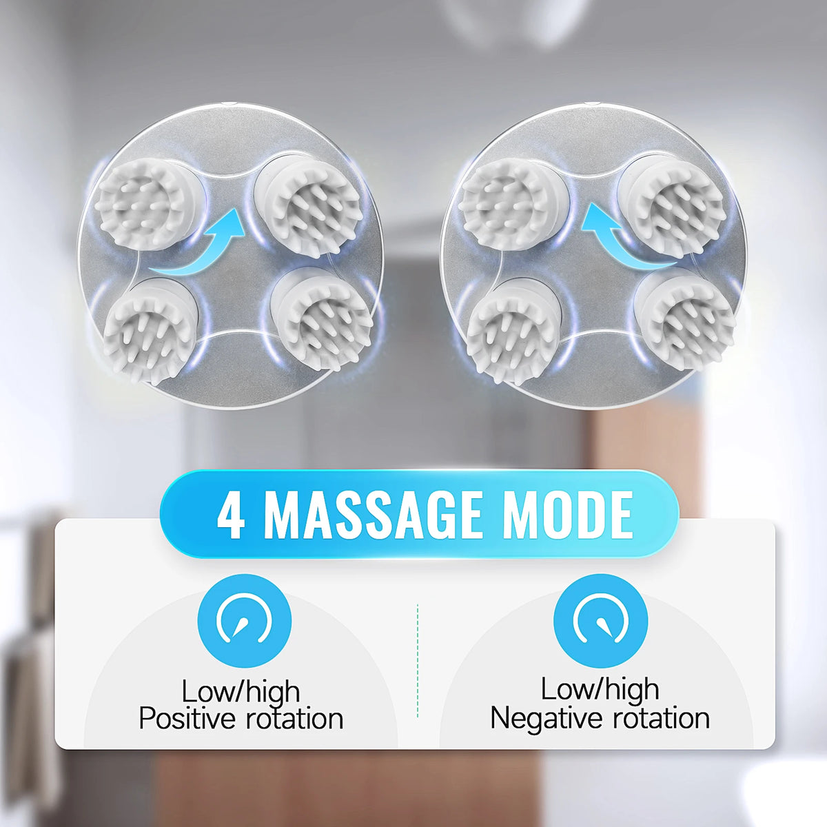 Electric Scalp & Body Massager - Portable Waterproof Deep Tissue Kneading Tool