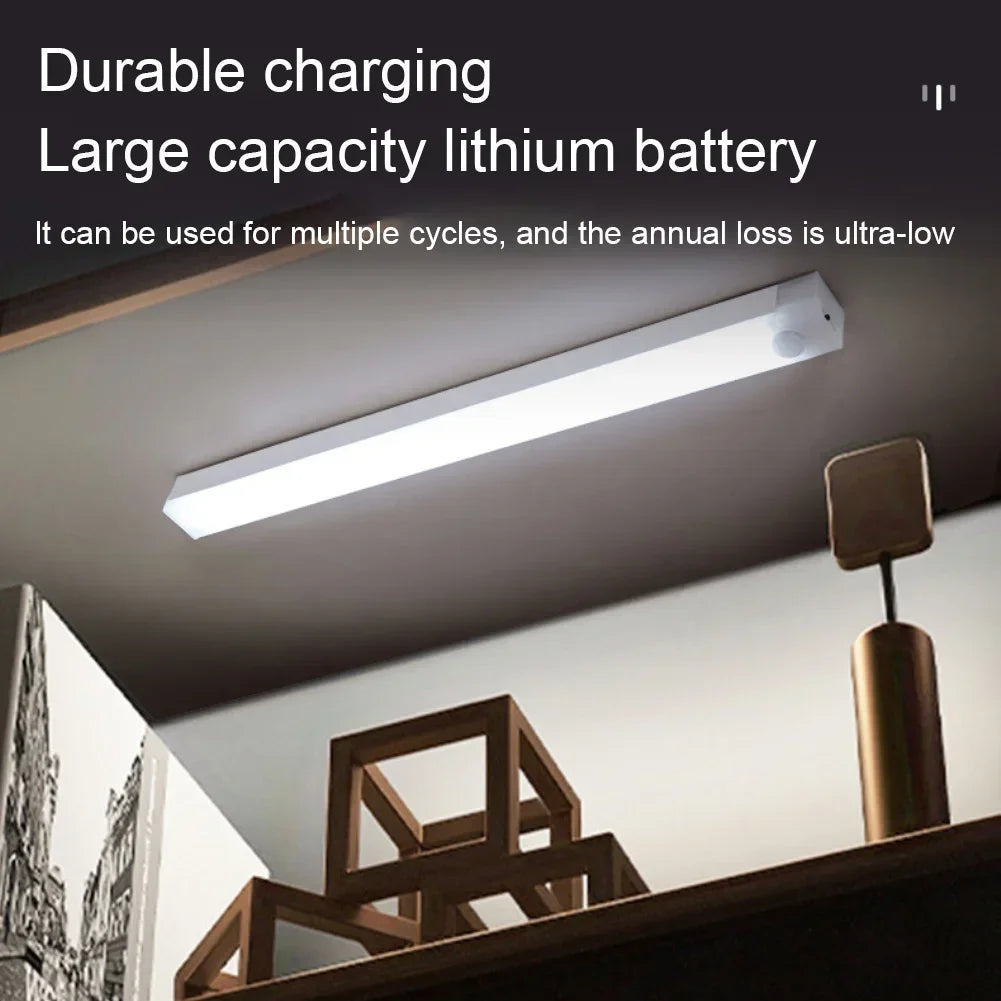 Rechargeable LED Motion Sensor Cabinet Light - Wireless USB-C Night Light for Kitchen & Closet - 3
