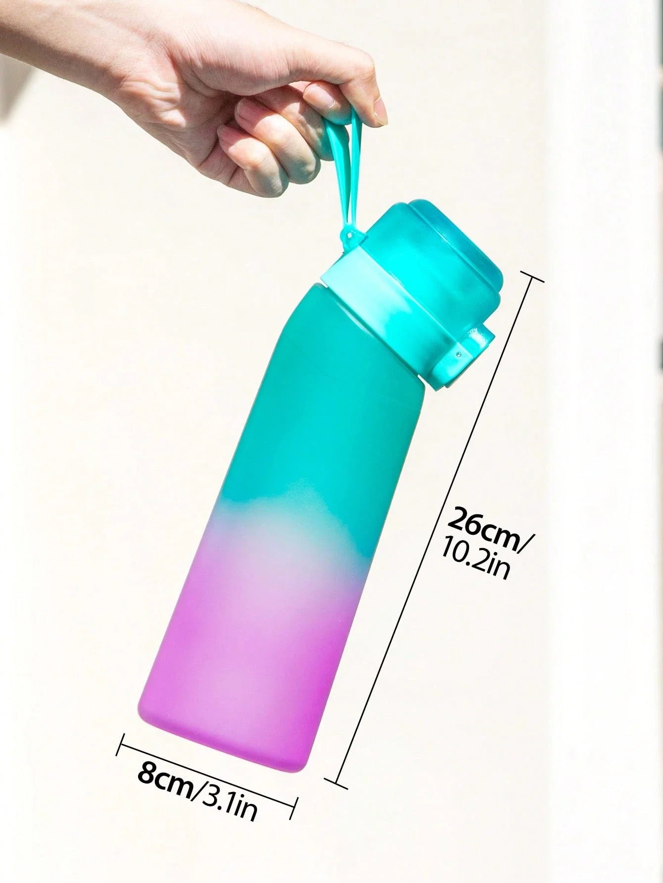 Gradient Scented Flavor Water Bottle - 650ml Sport Bottle with Flavor Pods - 6